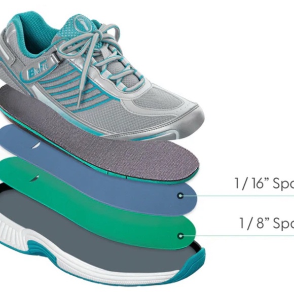 Orthofeet Verve Silver and Turquoise Athletic Shoes with Mesh Ventilation. 11.5 - Picture 9 of 9